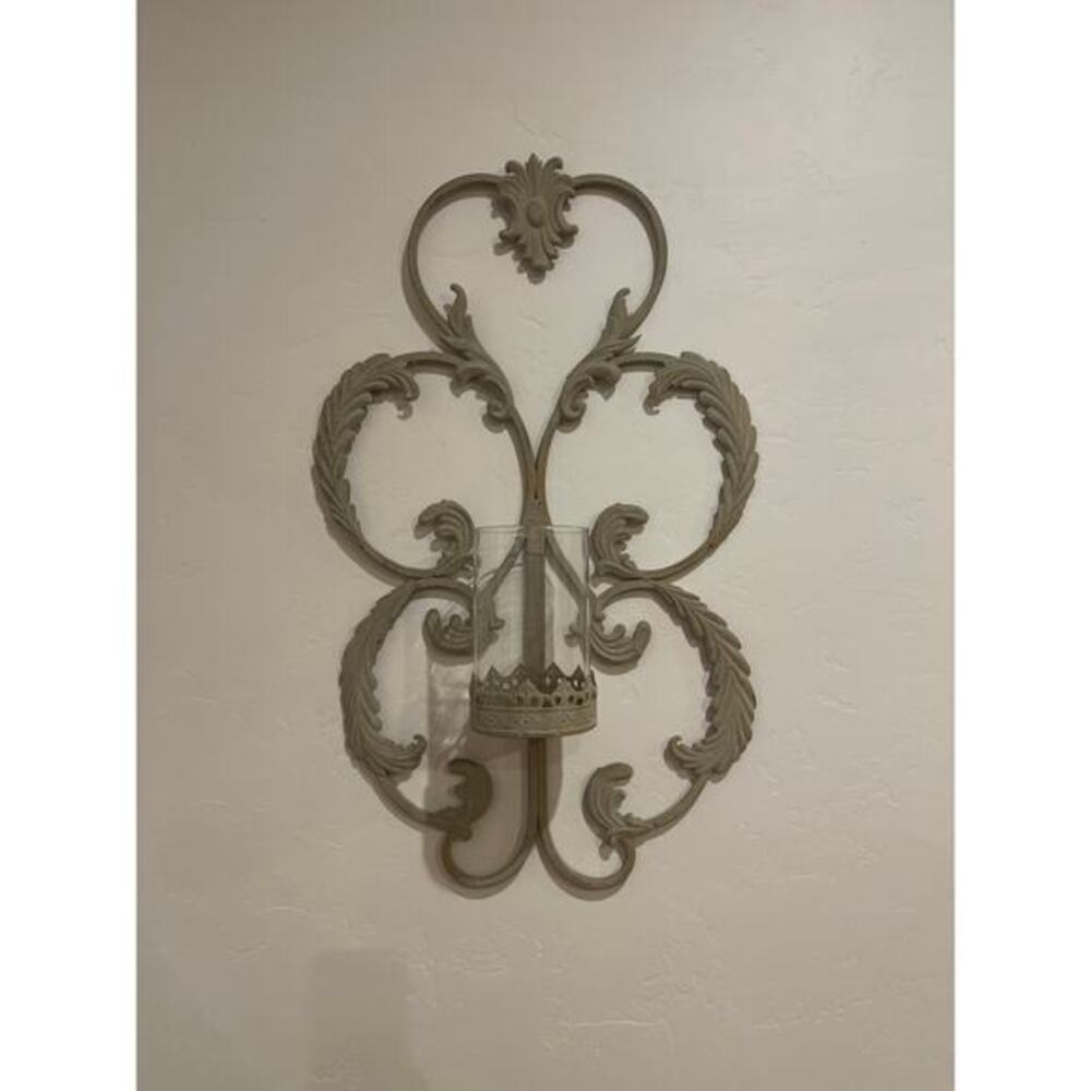 Set of 2 Vintage painted Metal wall sconces